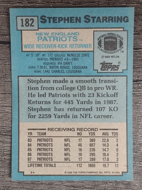1988 Topps #182 Stephen Starring
