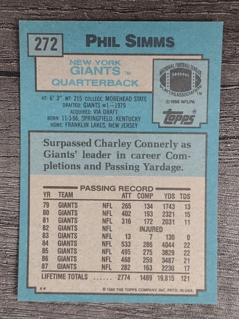 1988 Topps #272 Phil Simms