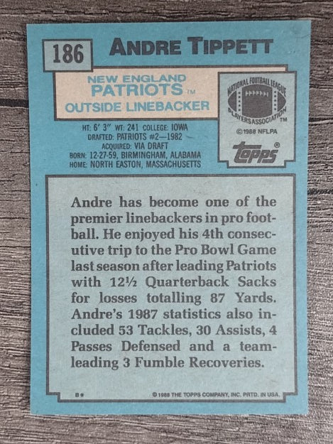 1988 Topps #186 Andre Tippett