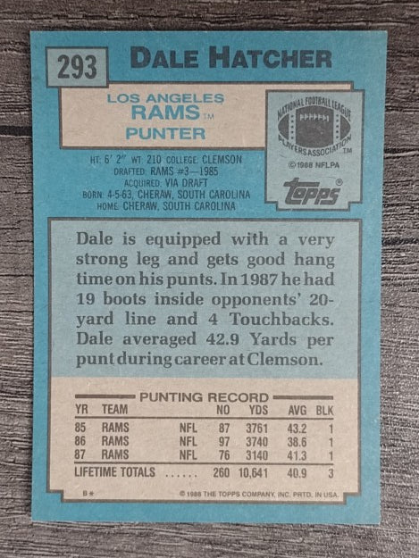1988 Topps #293 Dale Hatcher