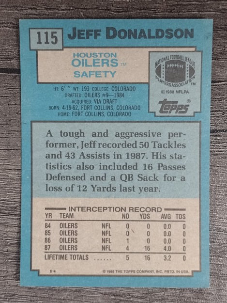 1988 Topps #115 Jeff Donaldson