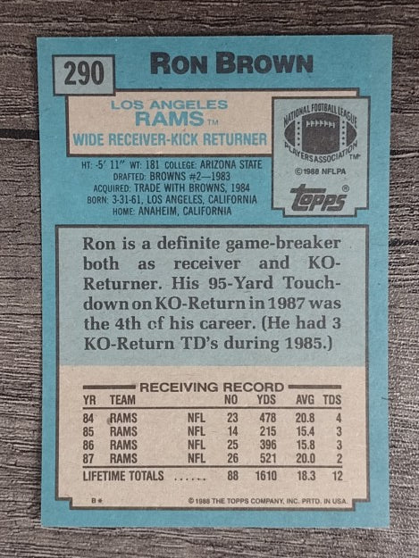 1988 Topps #290 Ron Brown