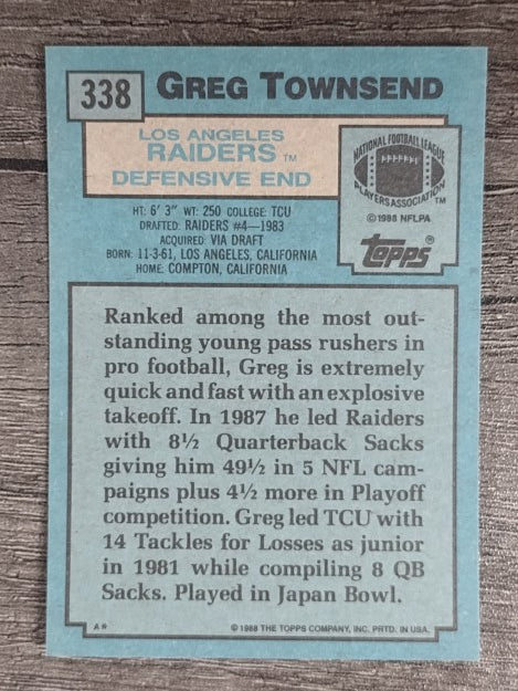 1988 Topps #338 Greg Townsend
