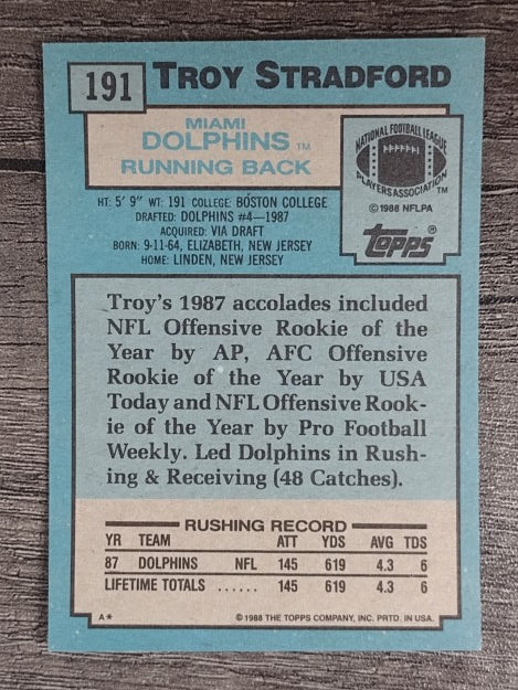 1988 Topps #191 Troy Stradford RC