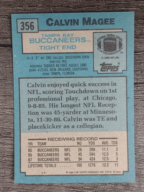 1988 Topps #356 Calvin Magee