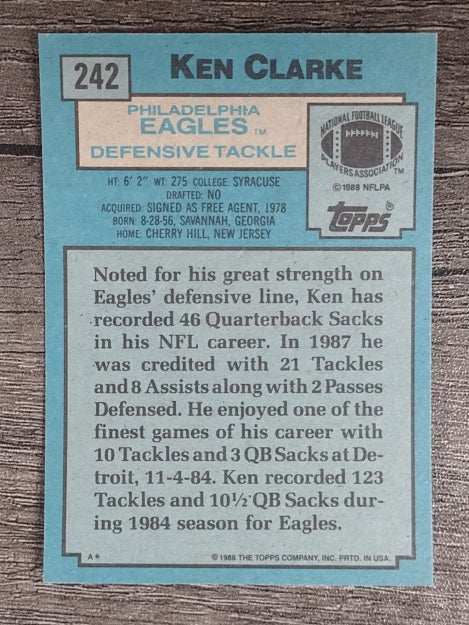 1988 Topps #242 Ken Clarke