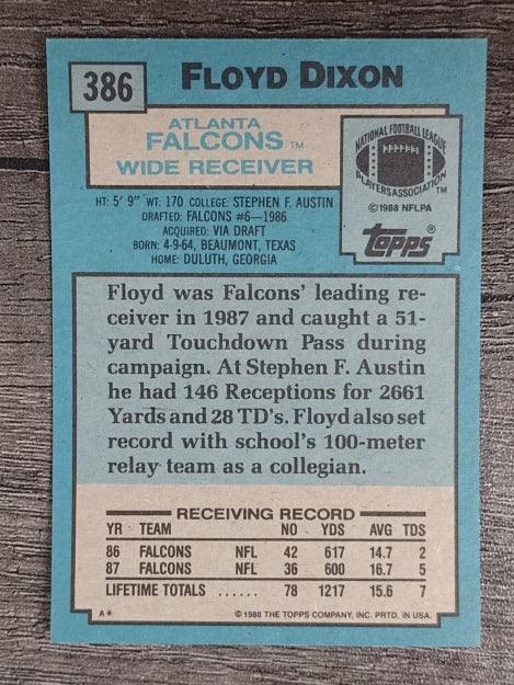 1988 Topps #386 Floyd Dixon RC