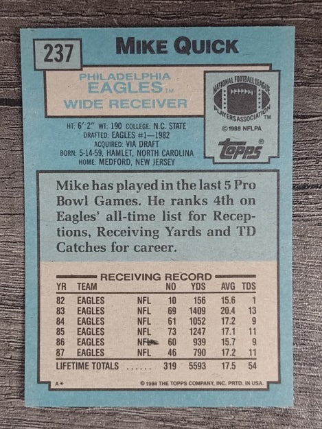 1988 Topps #237 Mike Quick