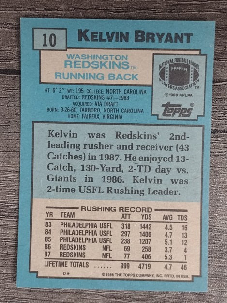 1988 Topps #10 Kelvin Bryant