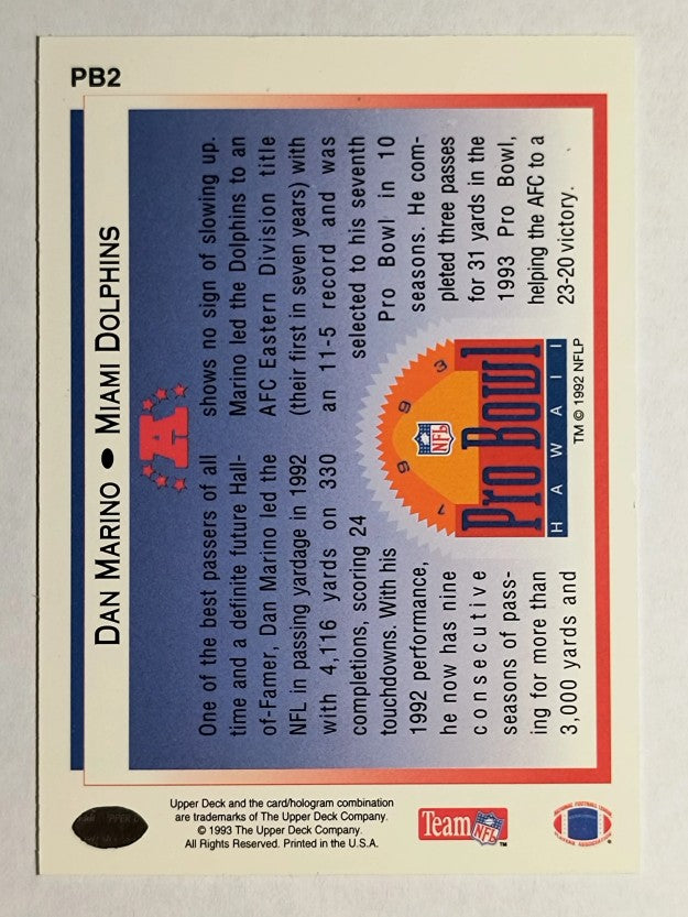1993 Upper Deck Pro Bowl #PB2 Dan Marino