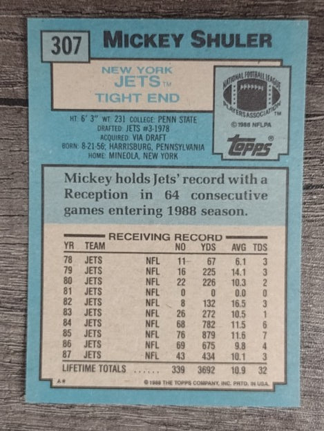 1988 Topps #307 Mickey Shuler