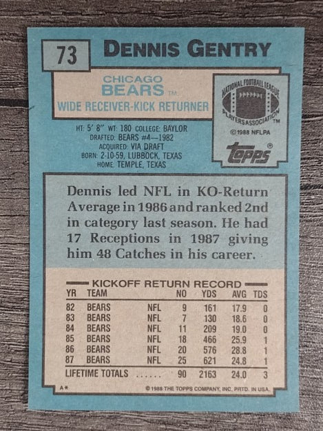 1988 Topps #73 Dennis Gentry