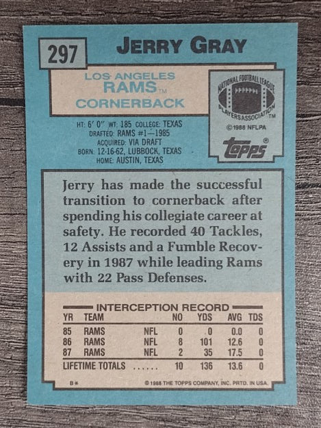 1988 Topps #297 Jerry Gray