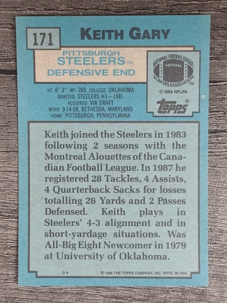 1988 Topps #171 Keith Gary RC