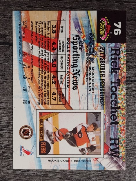 1992-93 Stadium Club #76 Rick Tocchet