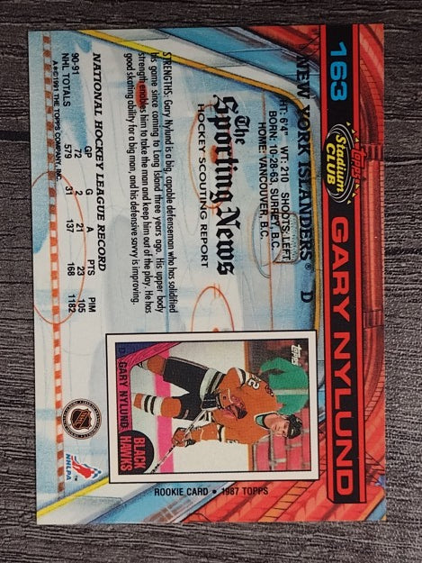1991-92 Stadium Club #163 Gary Nylund