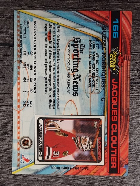 1991-92 Stadium Club #166 Jacques Cloutier
