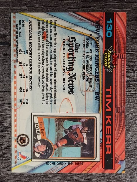 1991-92 Stadium Club #130 Tim Kerr