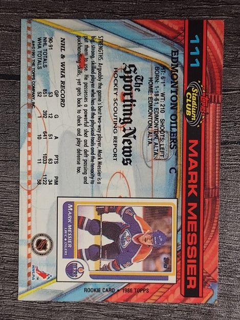 1991-92 Stadium Club #111 Mark Messier