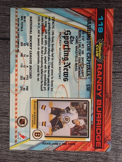 1991-92 Stadium Club #119 Randy Burridge
