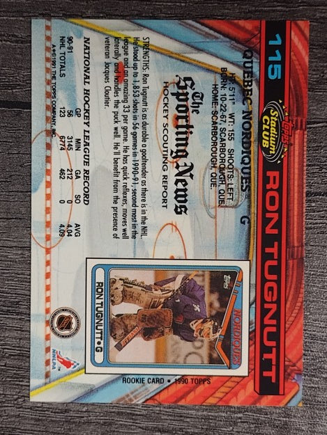 1991-92 Stadium Club #115 Ron Tugnutt
