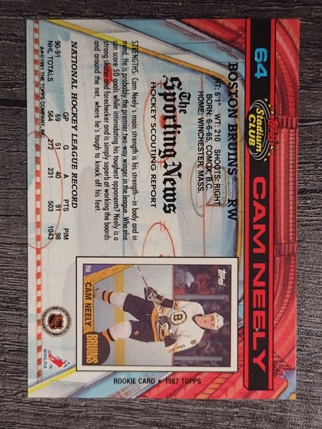1991-92 Stadium Club #64 Cam Neely