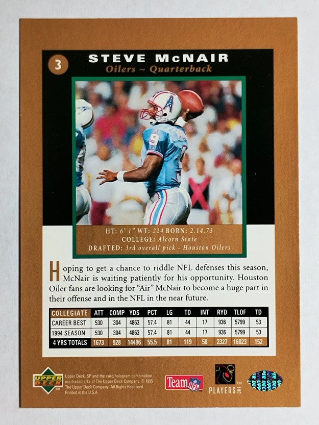 1995 SP #3 Steve McNair RC