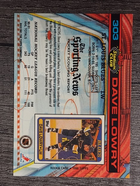 1991-92 Stadium Club #303 Dave Lowry