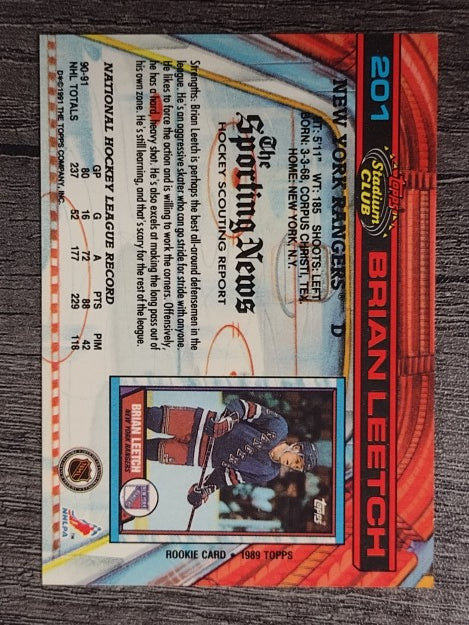 1991-92 Stadium Club #201 Brian Leetch