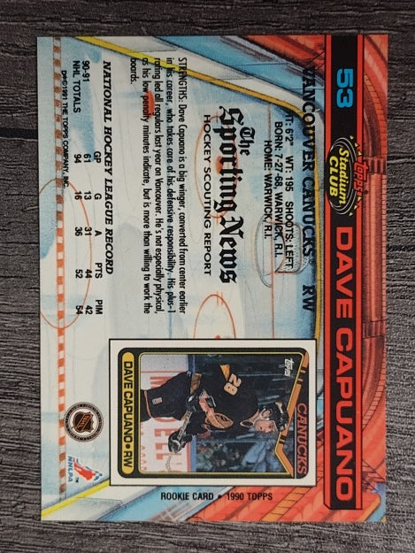 1991-92 Stadium Club #53 Dave Capuano