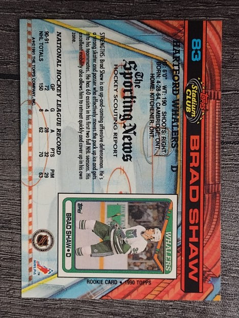 1991-92 Stadium Club #83 Brad Shaw