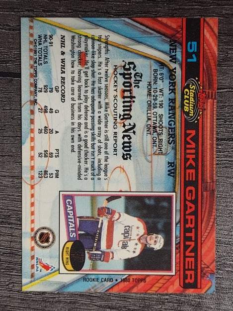 1991-92 Stadium Club #51 Mike Gartner