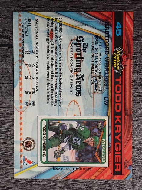 1991-92 Stadium Club #45 Todd Krygier