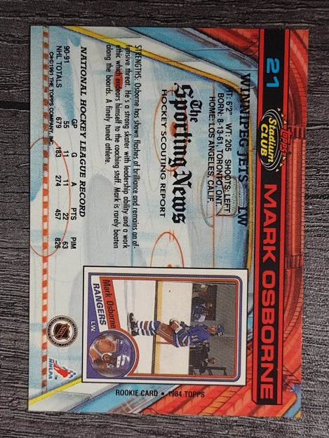 1991-92 Stadium Club #21 Mark Osborne