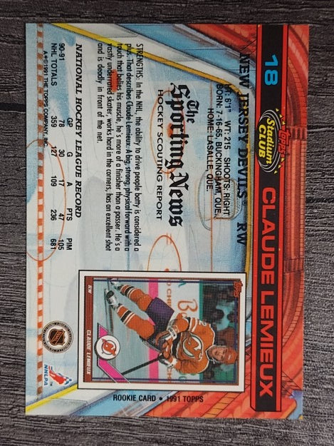 1991-92 Stadium Club #18 Claude Lemieux