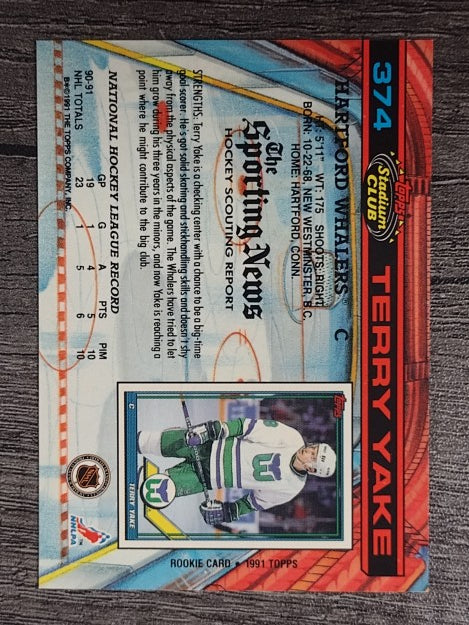 1991-92 Stadium Club #374 Terry Yake