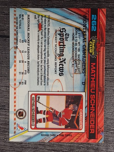 1991-92 Stadium Club #262 Mathieu Schneider