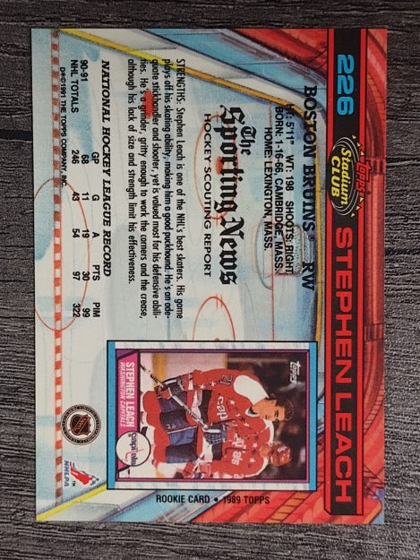 1991-92 Stadium Club #226 Stephen Leach