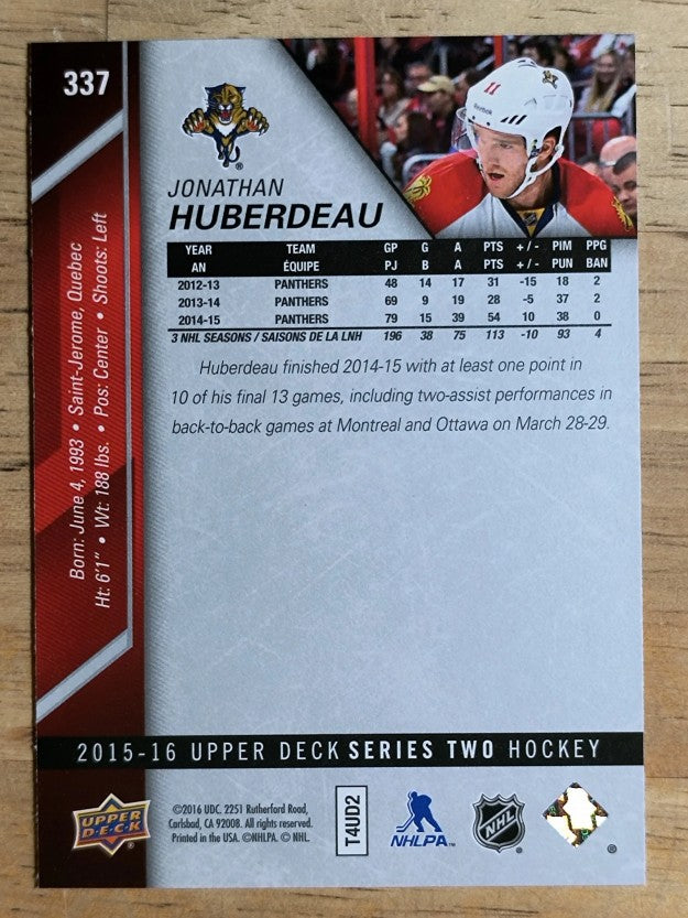 2015-16 Upper Deck #337 Jonathan Huberdeau