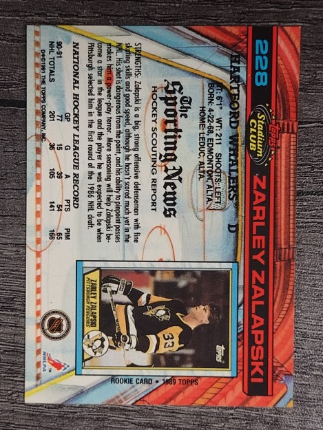 1991-92 Stadium Club #228 Zarley Zalapski