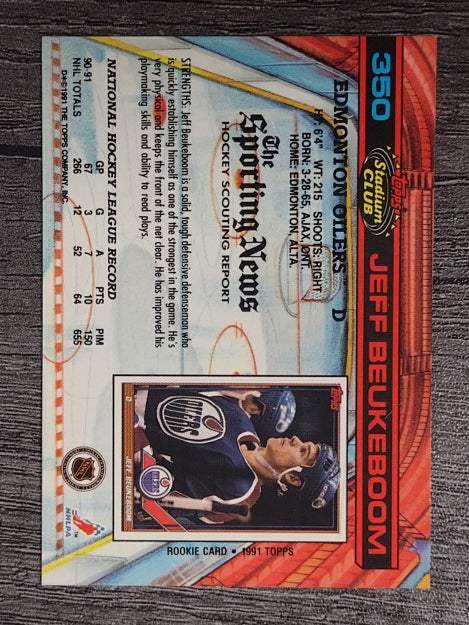 1991-92 Stadium Club #350 Jeff Beukeboom