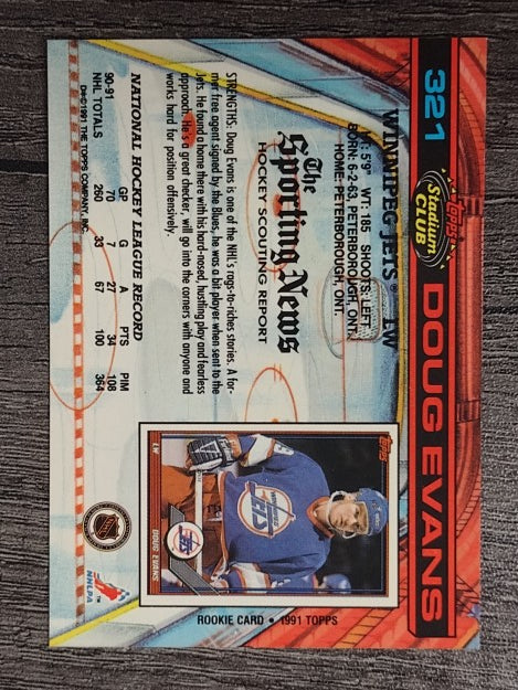 1991-92 Stadium Club #321 Doug Evans