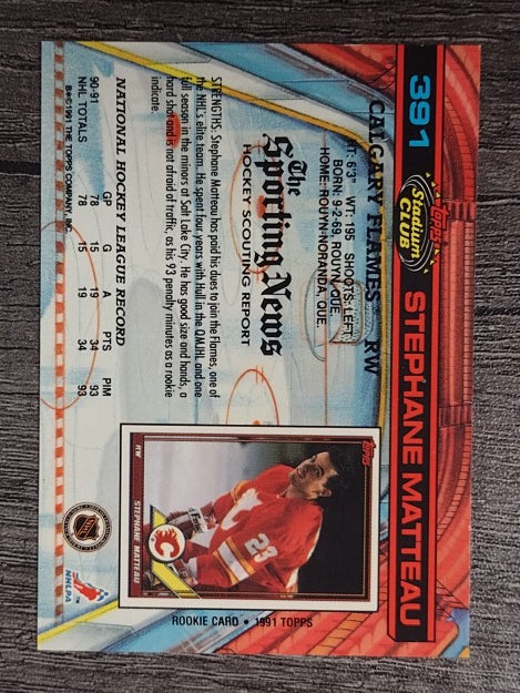 1991-92 Stadium Club #391 Stephane Matteau