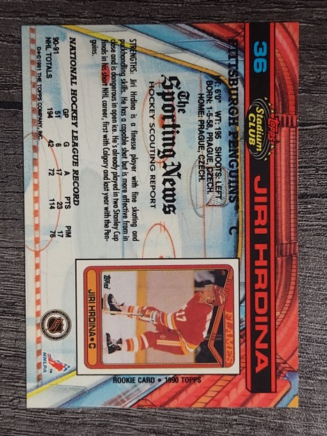 1991-92 Stadium Club #36 Jiri Hrdina