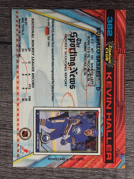 1991-92 Stadium Club #382 Kevin Haller RC