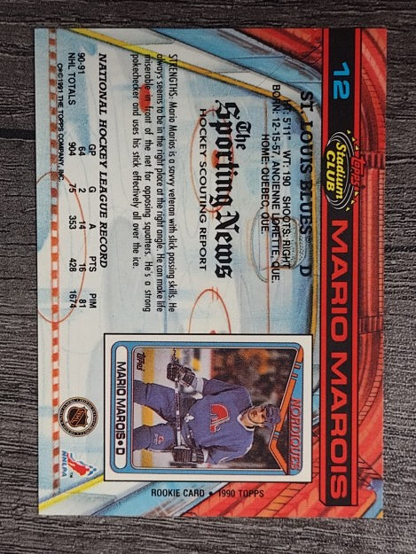 1991-92 Stadium Club #12 Mario Marois