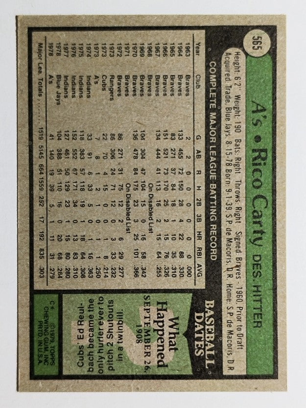 1979 Topps #565 Rico Carty (VG)