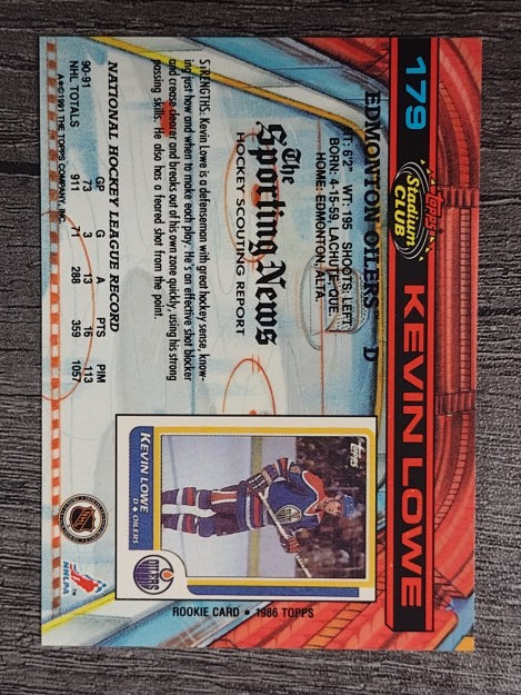 1991-92 Stadium Club #179 Kevin Lowe