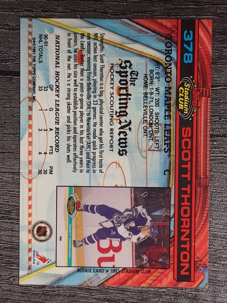 1991-92 Stadium Club #378 Scott Thornton