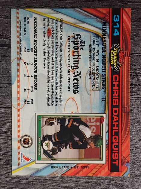 1991-92 Stadium Club #314 Chris Dahlquist